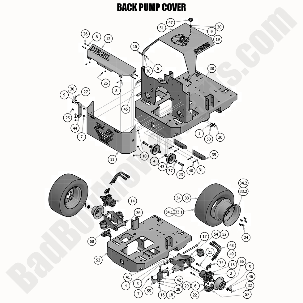 2373 - Bad Boy Mower Parts Lookup > 2020 > Diesel - 1500cc > Back Pump Cover